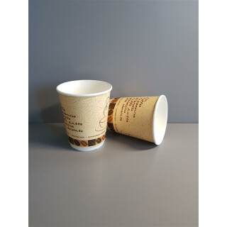 Bio Doppelwand-Thermobecher Coffee 250 ml. (9 OZ) 25 Stück