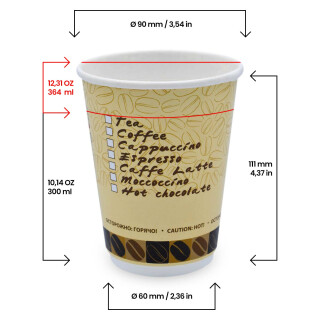 Bio Doppelwand-Thermobecher "Coffee" 250 ml (9 oz) 1 Stück