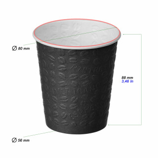 Bio Einwand-Pappbecher CoffeeTouch Black 250 ml (9 OZ) 50 Stück