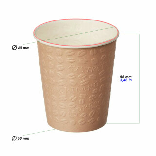 Bio Einwand-Pappbecher CoffeeTouch Light 250 ml (9OZ) 50 Stück
