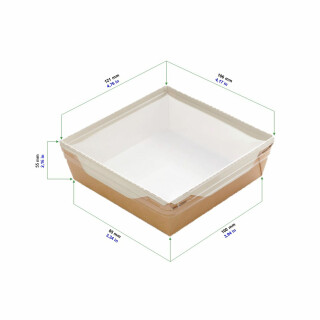 Bio Speisebox mit transparentem Deckel "DO-Crystal" 350 ml 50 Stück