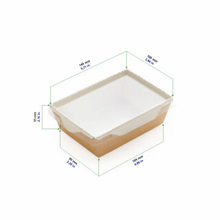 Bio Speisebox mit transparentem Deckel "DO-Crystal" 450 ml 400 Stück