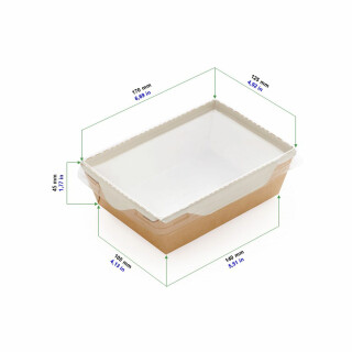 Bio Speisebox mit transparentem Deckel "DO-Crystal" 500 ml 50 Stück