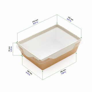 Bio Speisebox mit transparentem Deckel "DO-Crystal" 800 ml 50 Stück