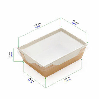 Bio Speisebox mit transparentem Deckel "DO-Crystal" 1000 ml 50 Stück