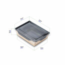 Bio Speisebox mit transparentem Deckel "DO-Crystal Black" 350 ml 50 Stück