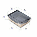Bio Speisebox mit transparentem Deckel "DO-Crystal Black" 400 ml 50 Stück
