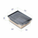 Bio Speisebox mit transparentem Deckel "DO-Crystal Black" 450 ml 50 Stück