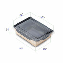 Bio Speisebox mit transparentem Deckel "DO-Crystal Black" 800 ml 200 Stück