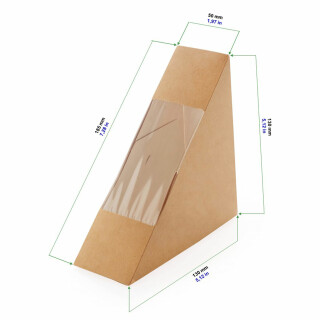 Bio Speisebox mit Fenster "DO-Sandwich Thermo" 50 mm breit 50 Stück