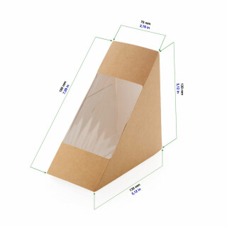 Bio Speisebox mit Fenster "DO-Sandwich Thermo" 70 mm breit 500 Stück