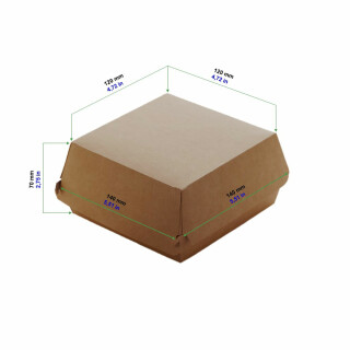 Bio Burger-Box "DO-Burger Kraft" Größe L 50 Stück