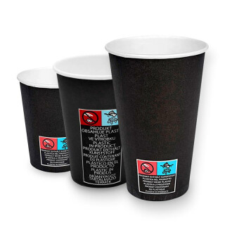 Bio Einwand-Pappbecher Black SL