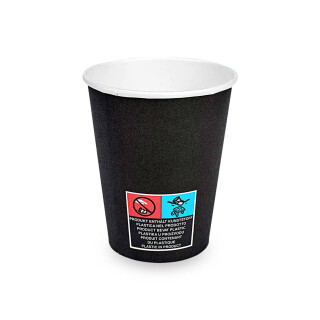 Bio Einwand-Pappbecher Black 250 ml. (9 OZ) SL 50 Stück