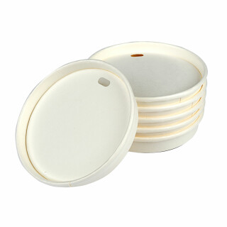 Karton Deckel fr Pappbecher 80 mm Wei 50 Stck