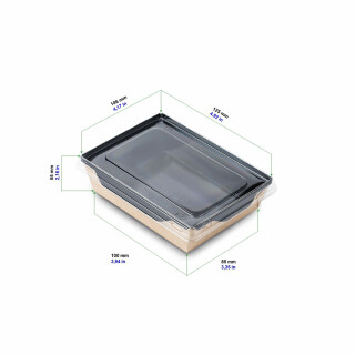 Bio Speisebox mit transparentem Deckel "DO-Crystal Black" 350 ml 1 Stück