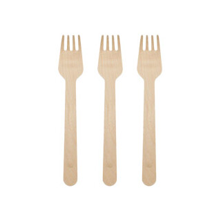 Bio Einweg-Gabel aus Holz 160 mm