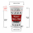 Bio Einwand-Pappbecher "Merry Christmas" 400 ml (16 oz) 600 Stück