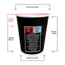 Bio Einwand-Pappbecher "Black SL" 185 ml (8 oz) 100 Stück