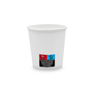 Bio Einwand-Pappbecher Plain White 100 ml. (4 OZ) 50 Stück