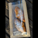 Bäckerbeutel, Faltenbeutel mit perforiertem Fenster "Kraft" 2205 ml 1000 Stück
