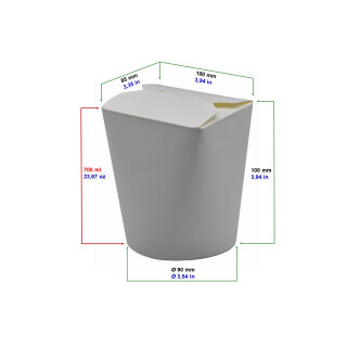 Bio Asia-Box, Döner-Box White 700 ml 450 Stück