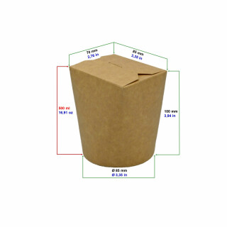 Bio Asia-Box, Döner-Box Kraft 500 ml 30 Stück