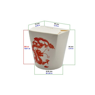 Bio Asia-Box, Döner-Box Red Dragon 500 ml 30 Stück