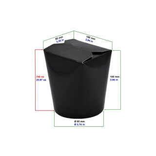Bio Asia-Box, Döner-Box Black 700 ml 50 Stück