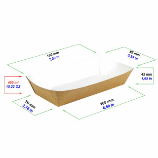 Snackschale aus Pappe (Mitnahmeschale) TRAY 450 ml 600 Stück