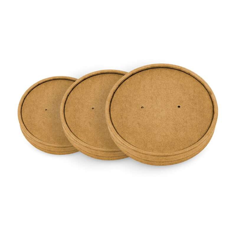 500 Deckel Für Suppenbecher - Braun & Stabil! Passt Auf 96mm Becher, Ideal Für Takeaway