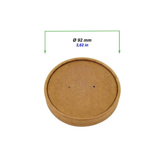 Bio Karton Deckel für Suppenbecher/Salatschale 92 mm 500 Stück