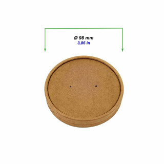 Bio Karton Deckel für Suppenbecher/Salatschale 98 mm 25 Stück