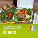 Bio Menü Box Rechteckig aus Zuckerrohr 23 x 23 x 7,5 cm 50 Stück