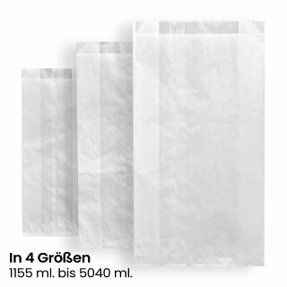 Bäckerbeutel, Faltenbeutel ohne Fenster White