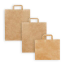 Tragetasche aus Papier Kraft mit Flachhenkelgriff