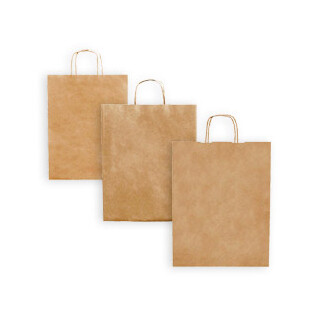Tragetasche aus Papier Kraft mit Kordelgriff