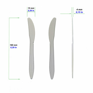 Bio Einweg-Messer aus Maisstärke DLD-01 160 mm 100 Stück
