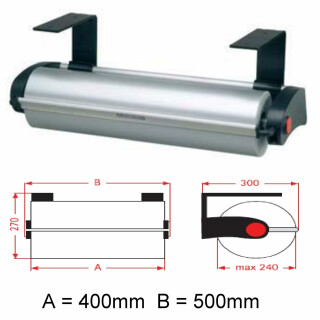 Papierabroller/Halter VARIO 35-40 cm Unterm Tisch