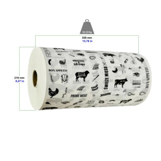 Rollenpapier, Einschlagpapier, Backerseide Food-Meat  35 cm. 10 Kg.