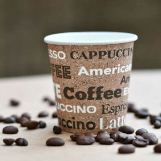 Bio Einwand-Pappbecher Neo Coffee 100 ml. (4 OZ) 1000 Stück