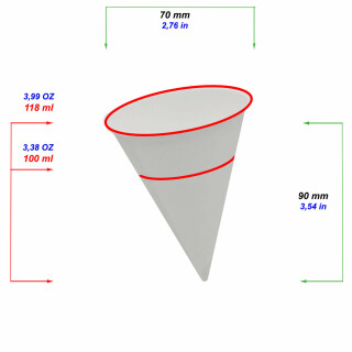Bio Einwand-Pappbecher konisch "Cone" 100 ml (4 oz) 1 Stück