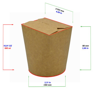 Bio Asia-Box / Döner-Box "Kraft" 500 ml 1 Stück