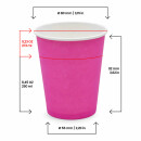 Bio Einwand-Pappbecher "Pink" 250 ml (9 oz) 50 Stück