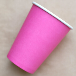 Bio Einwand-Pappbecher Pink 300 ml. (12 OZ) 1000 Stück