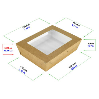 Bio Speisebox "DUOBOX Window" 1000 ml 1 Stück