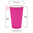 Bio Einwand-Pappbecher "Pink" 400 ml (16 oz) 50 Stück