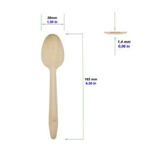 Bio Einweg-Löffel aus Holz 165 mm 1 Stück