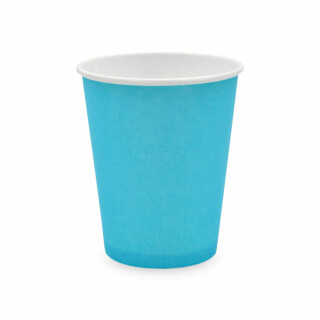Bio Einwand-Pappbecher Turquoise 250 ml. (9 OZ) 50 Stück